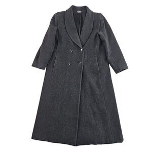 Vintage Karen Wool Cashmere Women's L Black Heavyweight Lined Coat USA Made EUC